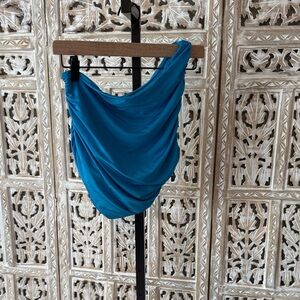 Tiger Mist Blue Draped Top